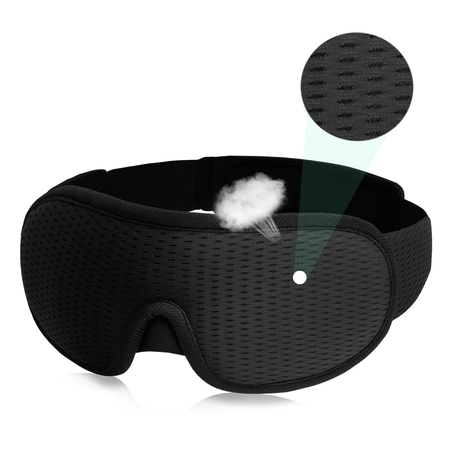 Black 3D Sleep Mask Light Blocking Blindfold