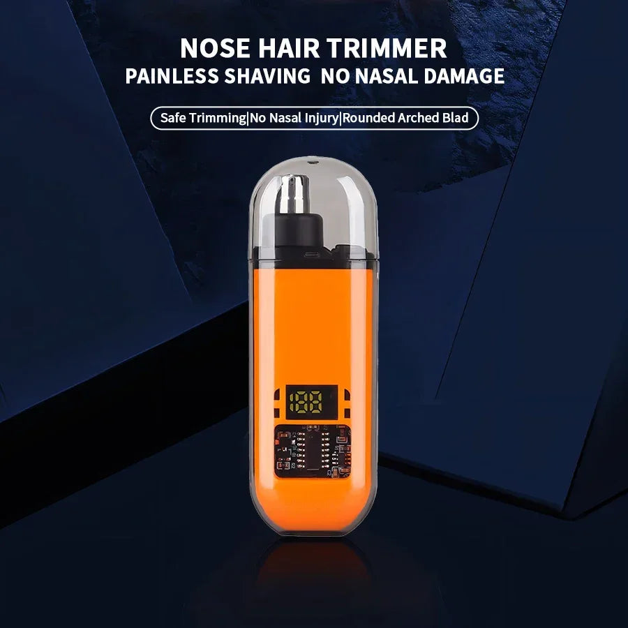 Compact travel size nose hair trimmer for men with rechargeable battery