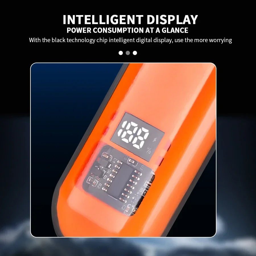 Nose trimmer with intelligent digital display showing battery percentage