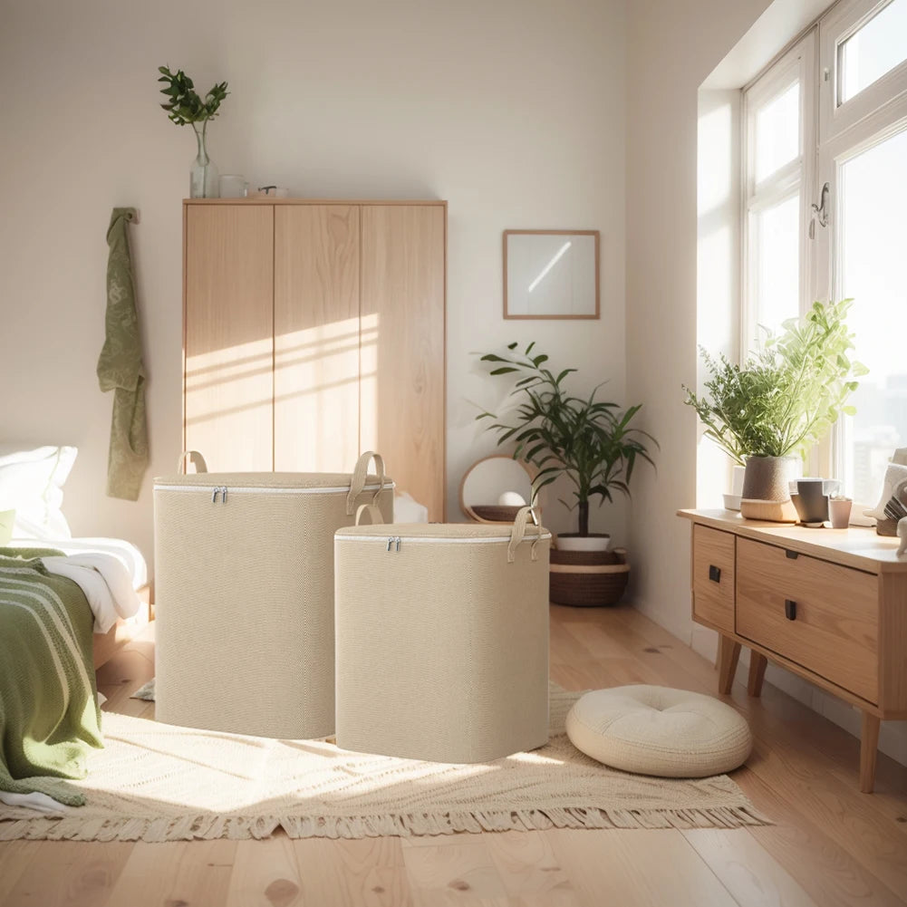 Extra large blanket storage bag with zipper for comforters and duvets