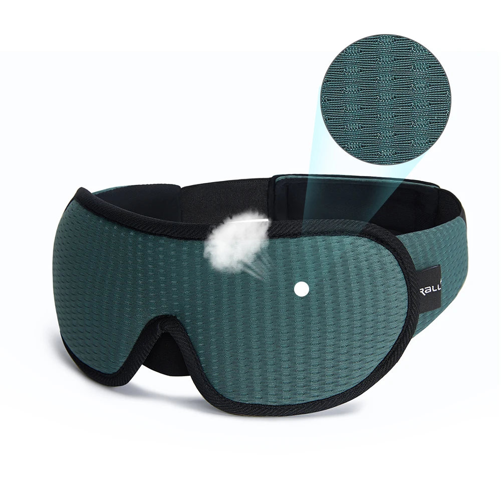 Green 3D Sleeping Mask with Breathable Fabric