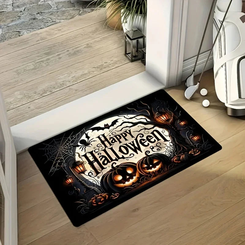 Halloween spider web welcome mat for living room floor decor