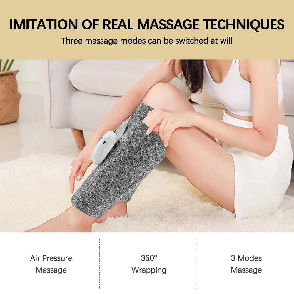 Leg massager with real massage simulation for pain relief
