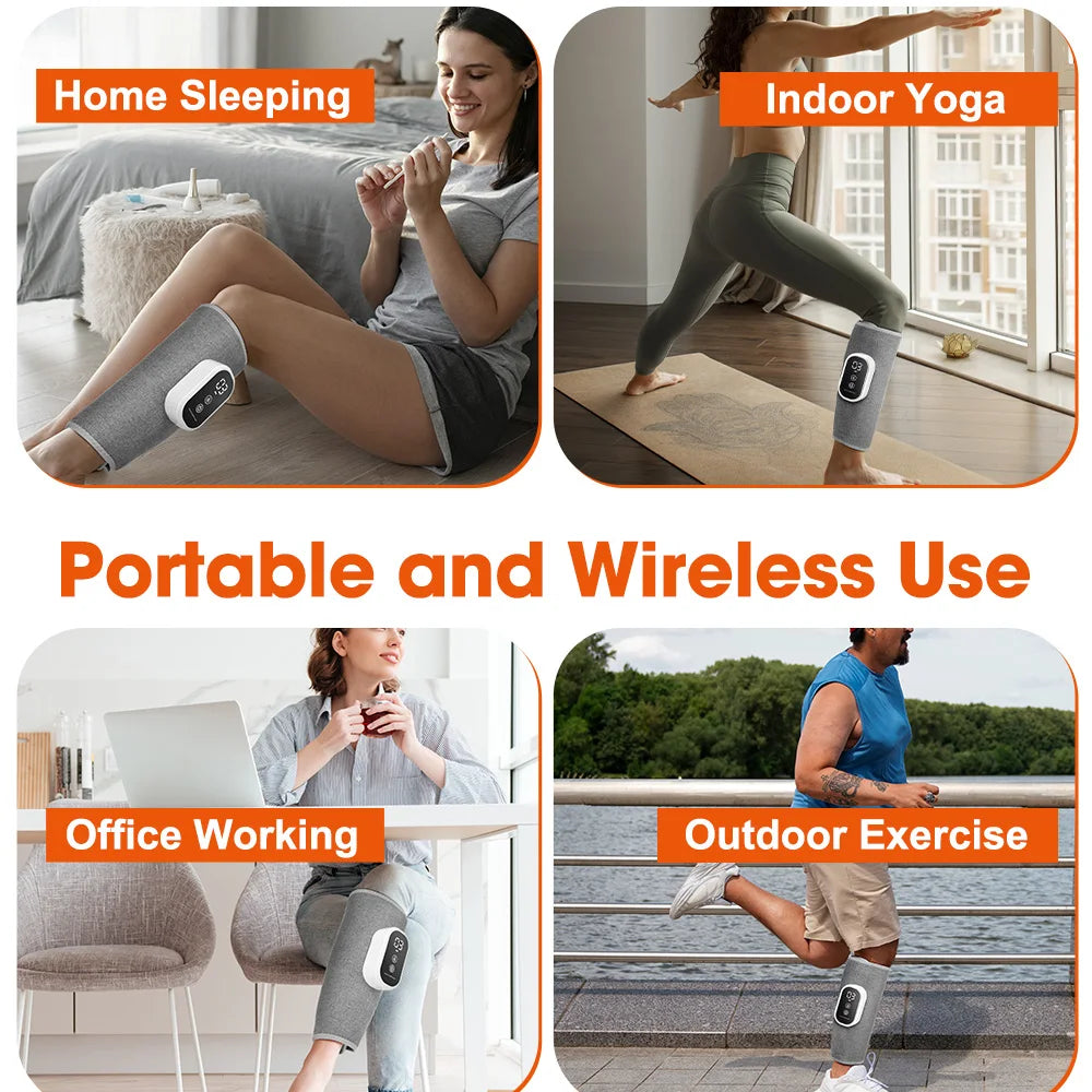 Portable wireless calf massager for home office travel