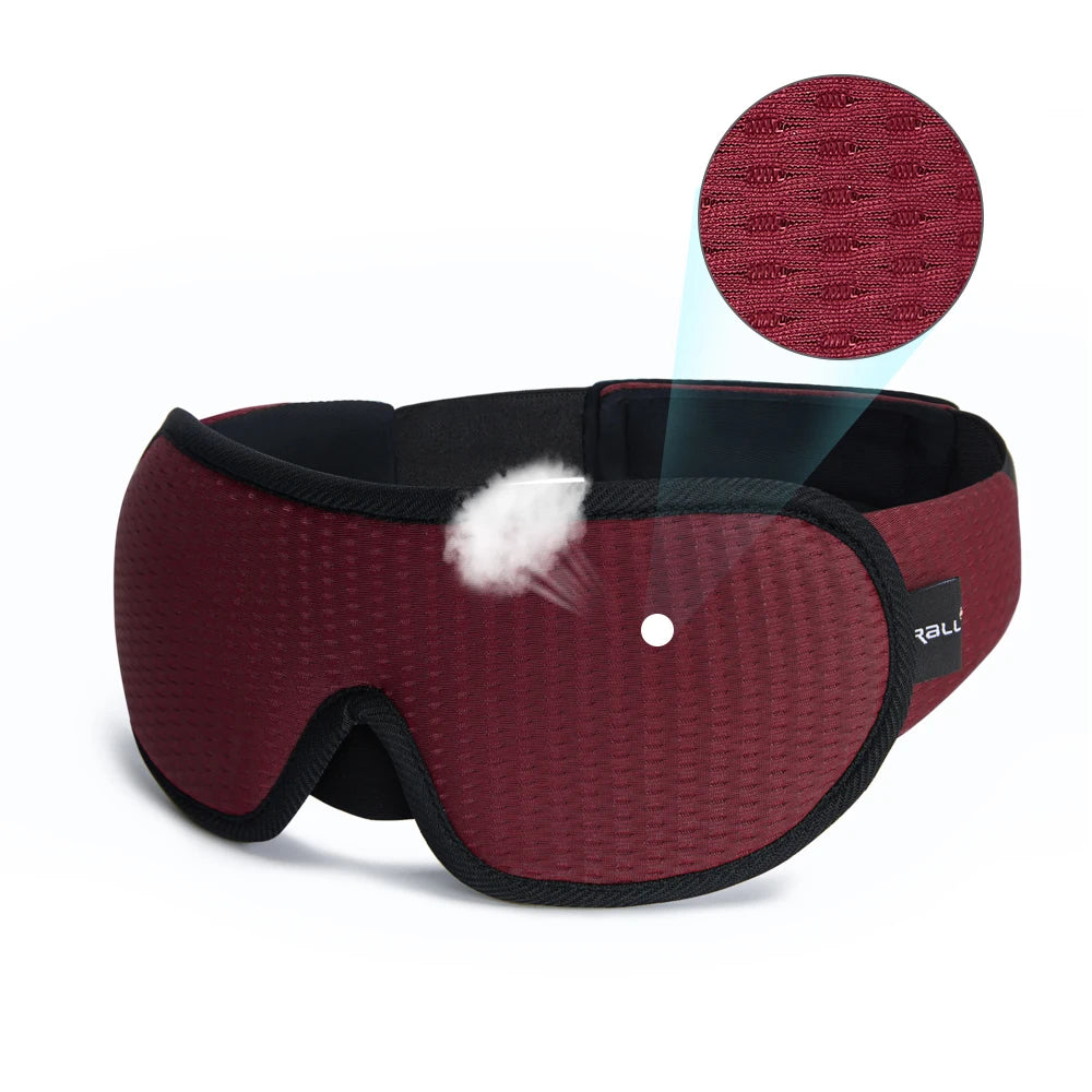 Red 3D Sleeping Mask Soft Padded Eye Cover