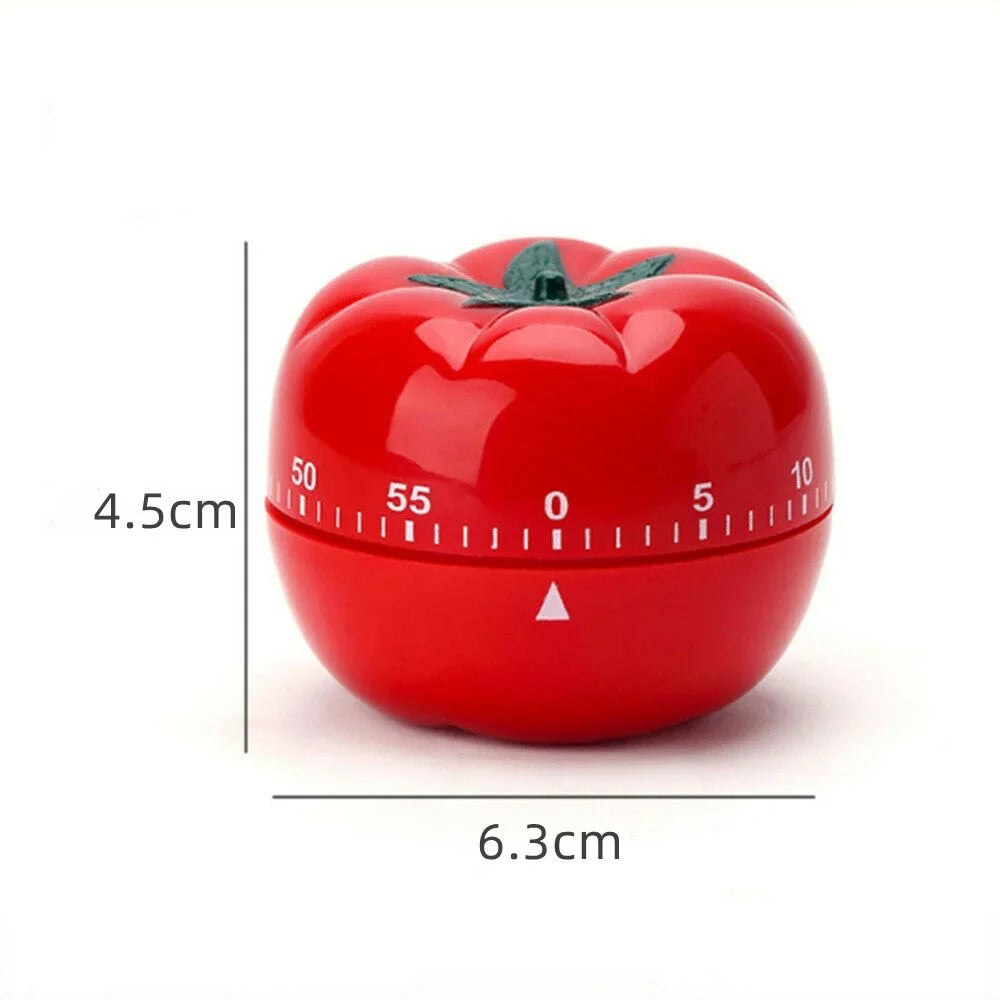 Tomato kitchen timer with size 4.5cm x 6.3cm shown
