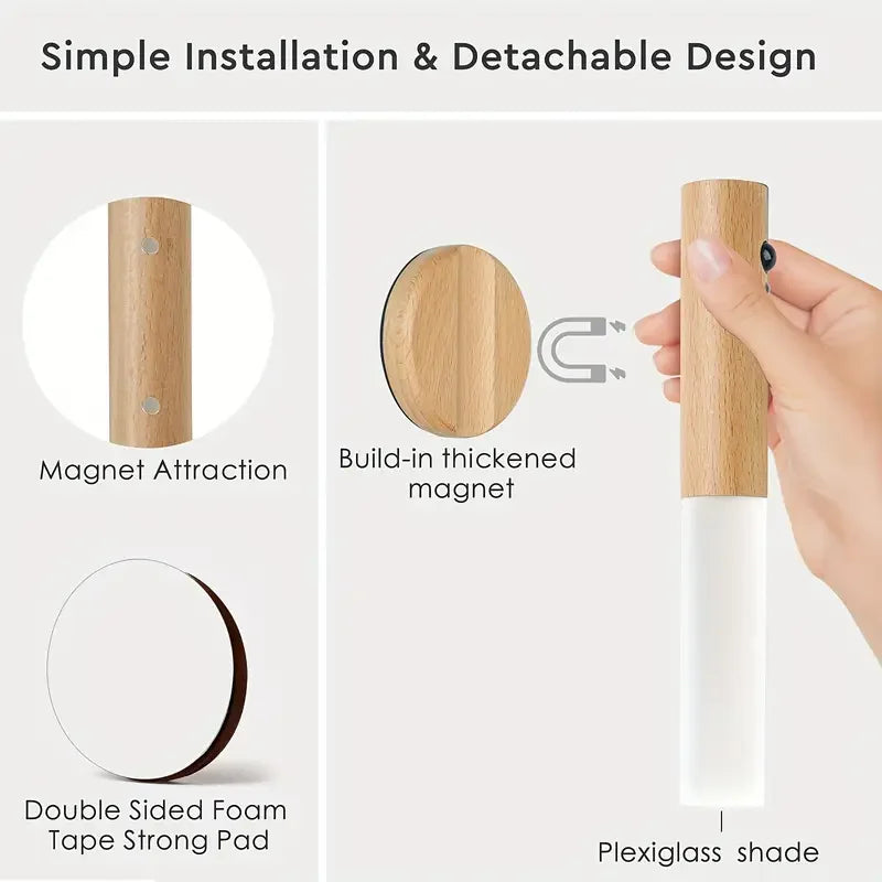 Minimalist wooden wall lamp for hallway, stairway and living room