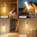 Motion sensor wooden wall lamp for bedroom and hallway lighting