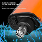 Painless portable nose and ear trimmer with precision cutting head
