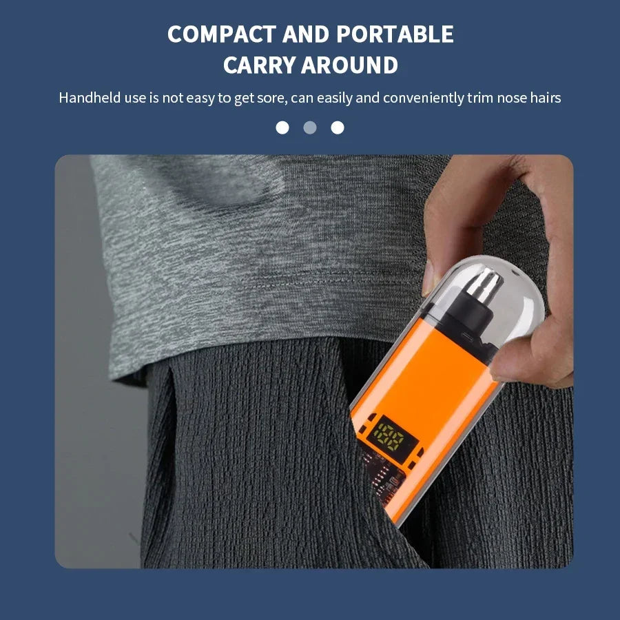 Compact portable nose and ear trimmer for men fits in pocket easily