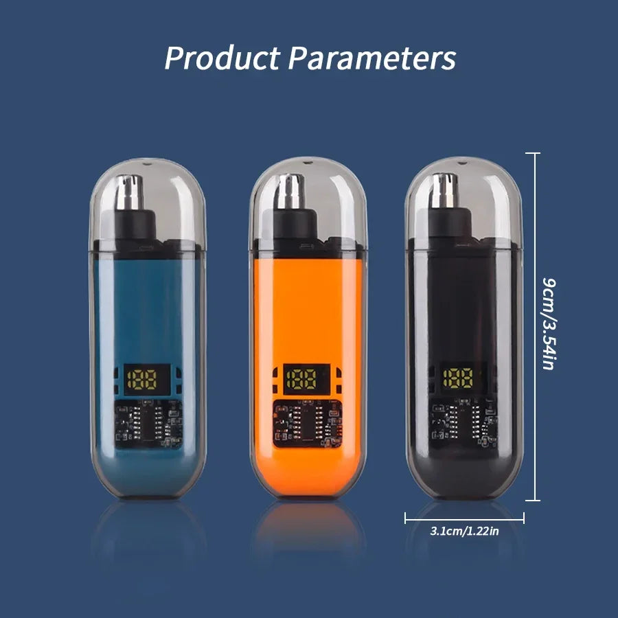 Stylish electric nose and ear hair trimmer with modern compact design