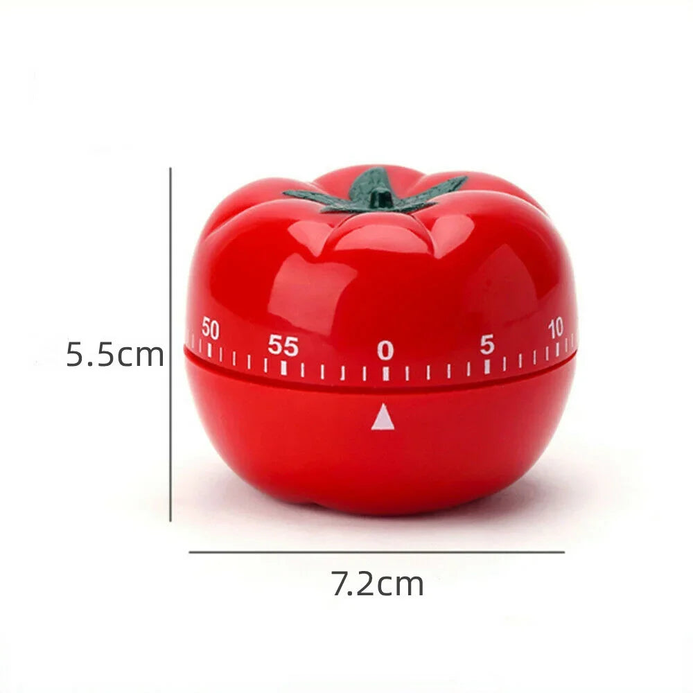 Tomato kitchen timer with size 5.5cm x 7.2cm shown