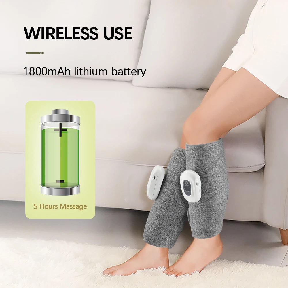 Portable wireless calf massager with rechargeable battery